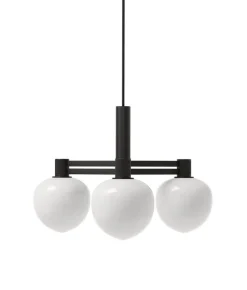 New Memoir 3 lysekrone 120, sort/opal Hvide Lamper|Glas Lamper