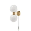 Memoir 2 væglampe 120, messing/opal Messinglamper|Hvide Lamper