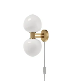 Memoir 2 væglampe 120, messing/opal Messinglamper|Hvide Lamper