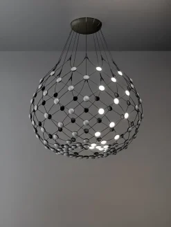 Clearance Mesh pendel wireless Ø100 / 1 m ledning, sort Pendler|Stue Lamper