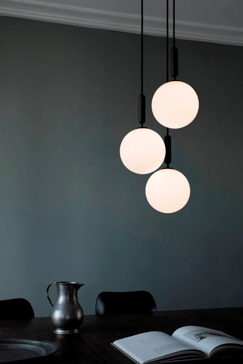 Online Miira 3 Large pendel, grå/opal Glas Lamper|Klyngependel