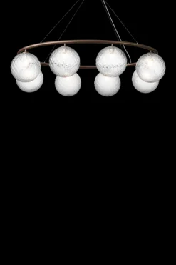 Online Miira 8 Oval lysekrone, mørk bronze/klar Glas Lamper|Moderne Lysekrone
