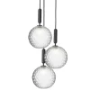 Best Miira 3 pendel, grå/klar Glas Lamper|Klyngependel