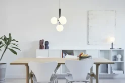 Miira 4 pendel, grå/opal Glas Lamper|Lamper Til Sofabord
