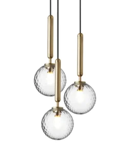 Online Miira 3 pendel, messing/klar Messinglamper|Glas Lamper