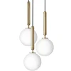 Miira 3 pendel, messing/opal Messinglamper|Glas Lamper