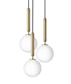 Miira 3 pendel, messing/opal Messinglamper|Glas Lamper