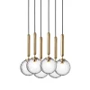 Online Miira 6 pendel, optic/messing Messinglamper|Glas Lamper