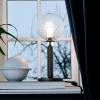 Hot Miira bordlampe, grå/klar Glas Lamper|Bordlamper