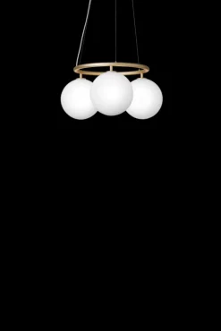 Hot Miira Circular 3, opal/messing Messinglamper|Glas Lamper