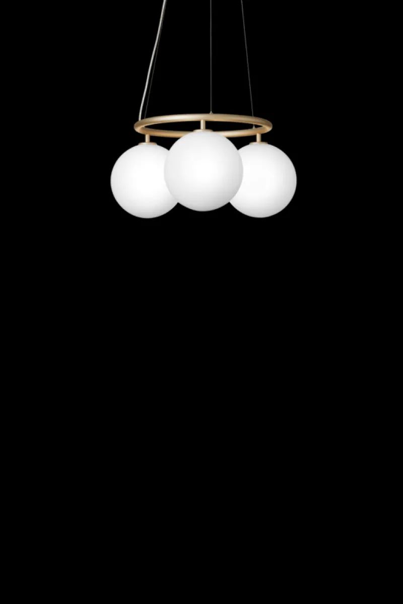Hot Miira Circular 3, opal/messing Messinglamper|Glas Lamper