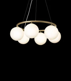 Best Miira Circular 6, opal/messing Messinglamper|Glas Lamper