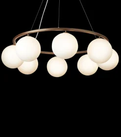 New Miira Circular 8, opal/mørk bronze Glas Lamper|Moderne Lysekrone