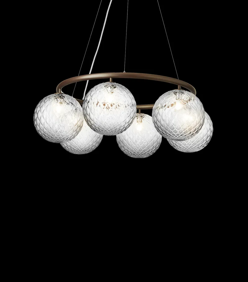 Hot Miira Circular 6, optic/mørk bronze Glas Lamper|Moderne Lysekrone