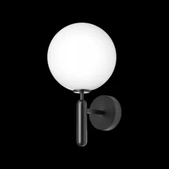Clearance Miira Outdoor væglampe, sort/opal Sorte Væglamper|Glas Lamper