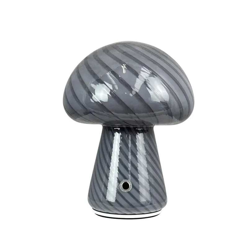 Online Morkel Mushroom batterilampe / bordlampe, grå Glas Lamper|Transportable Lamper