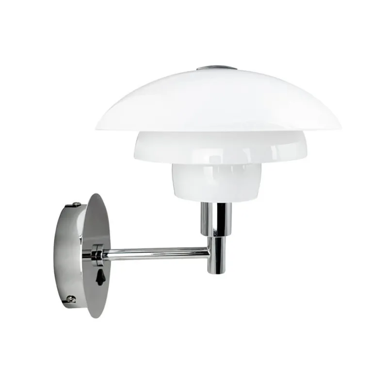 Online Morph væglampe, opal/krom Hvide Lamper|Glas Lamper