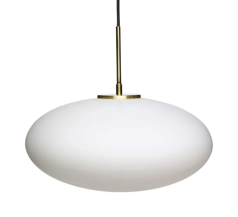 New Muse pendel ellipse, hvid Messinglamper|Hvide Lamper