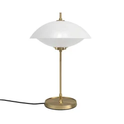 Online Musling bordlampe, opal/messing Messinglamper|Glas Lamper