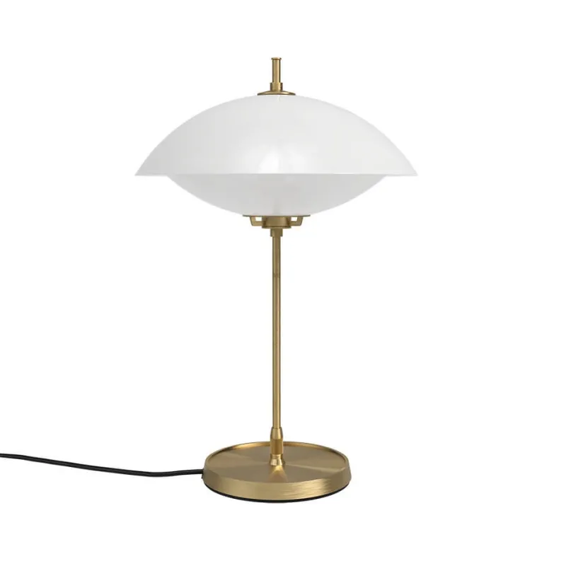 Online Musling bordlampe, opal/messing Messinglamper|Glas Lamper