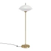 Clearance Musling gulvlampe, opal/messing Messinglamper|Glas Lamper