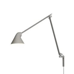 Discount NJP væglampe m/lang arm, lys alu grå Arkitektlamper|Køkkenlamper