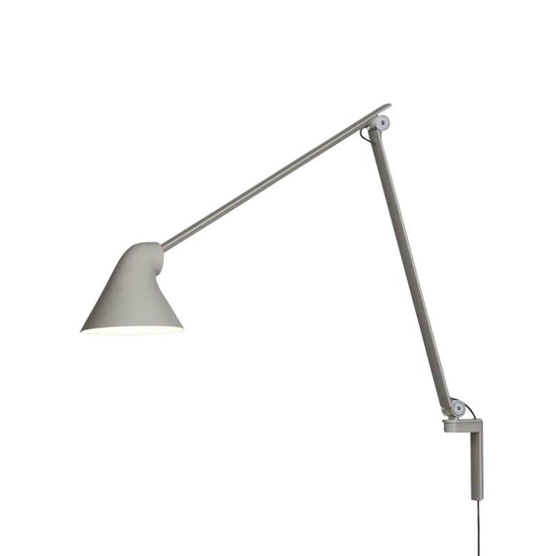 Discount NJP væglampe m/lang arm, lys alu grå Arkitektlamper|Køkkenlamper