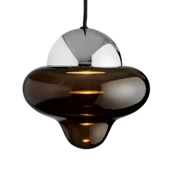 Discount Nutty pendel, brun/krom Glas Lamper|Lamper Til Sofabord
