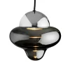 Nutty pendel, smoke/krom Glas Lamper|Spisebordslamper
