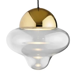 Hot Nutty XL pendel, klar/guld Glas Lamper|Pendler