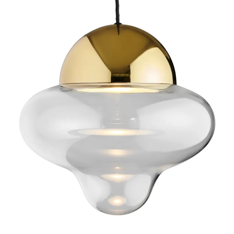 Hot Nutty XL pendel, klar/guld Glas Lamper|Pendler