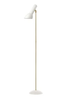 Online Oblique Gulvlampe Messing, hvid mat Hvide Lamper|Standerlamper