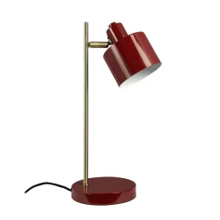 Best Ocean bordlampe, mørkerød/messing Messinglamper|Skrivebordslamper