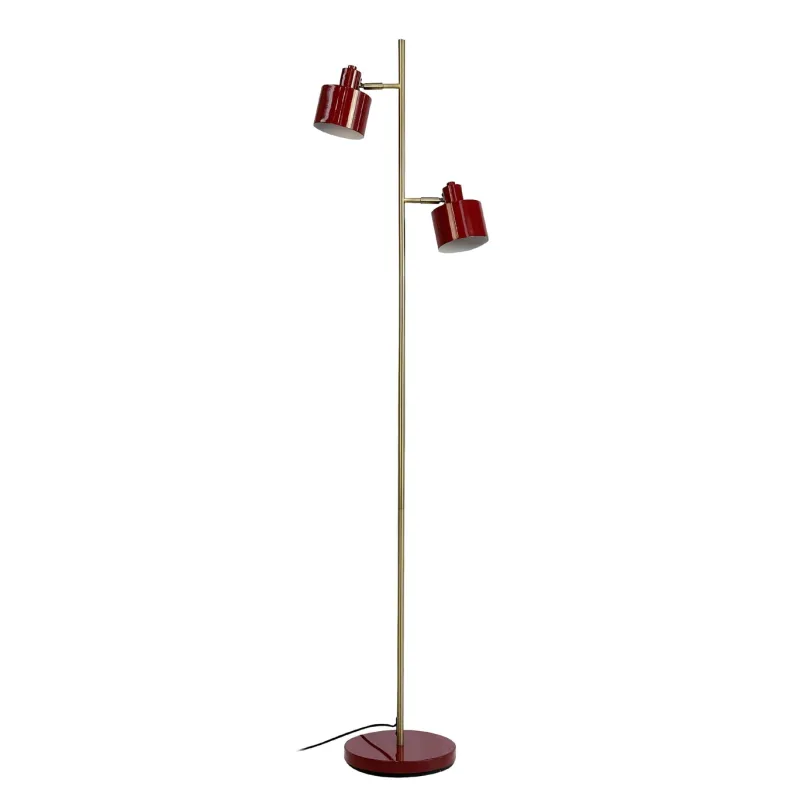 Ocean gulvlampe, mørkerød/messing Messinglamper|Standerlamper