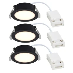 Best Olea 3-kit indbygningsspot, sort Vådrumslamper|Spotlampe