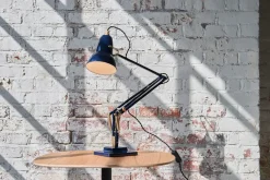 Original 1227 bordlampe, messing/blå Skrivebordslamper|Læselamper