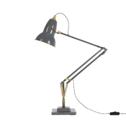 Original 1227 bordlampe, messing/grå Messinglamper|Skrivebordslamper