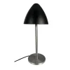 Discount Oulu bordlampe, sort/børstet stål Stue Lamper|Kontorlamper