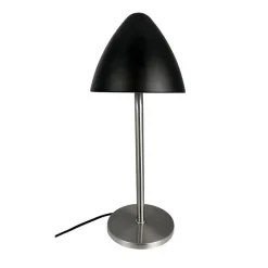 Discount Oulu bordlampe, sort/børstet stål Stue Lamper|Kontorlamper