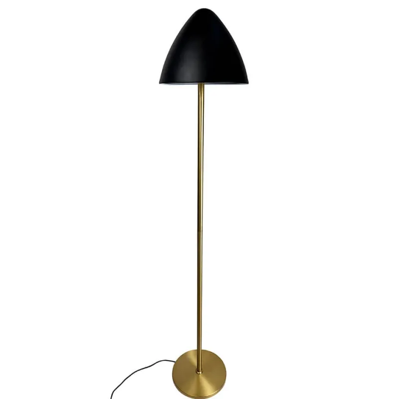 Clearance Oulu gulvlampe, sort/messing Messinglamper|Stue Lamper
