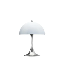 Discount Panthella 250 Portable V3 bord- / batterilampe, krom/blågrå opal Krom Lamper|Transportable Lamper