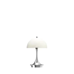 Online Panthella 160 Portable V3 bord- / batterilampe, krom/beige opal Transportable Lamper|Lamper Til Reol
