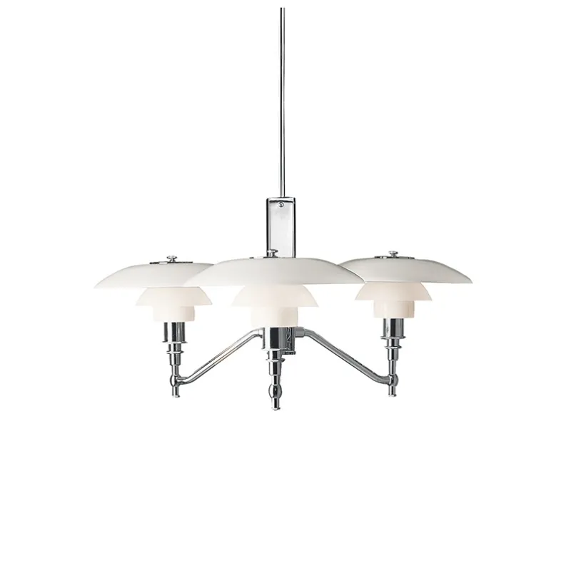 PH 3/2 Akademi lysekrone, krom Glas Lamper|Spisebordslamper
