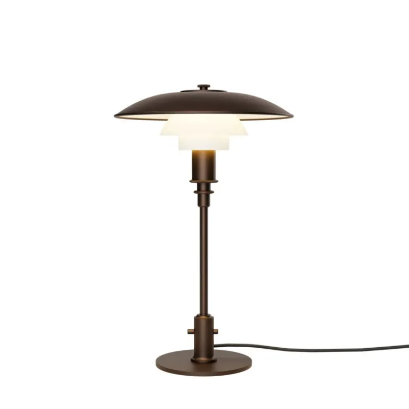 Online PH 3/2 bordlampe, aged brass/opal Messinglamper|Glas Lamper