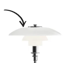 Clearance PH 3/2 glas overskærm til bordlampe og væglampe Glasskærm Mv. Til Ph Lampe
