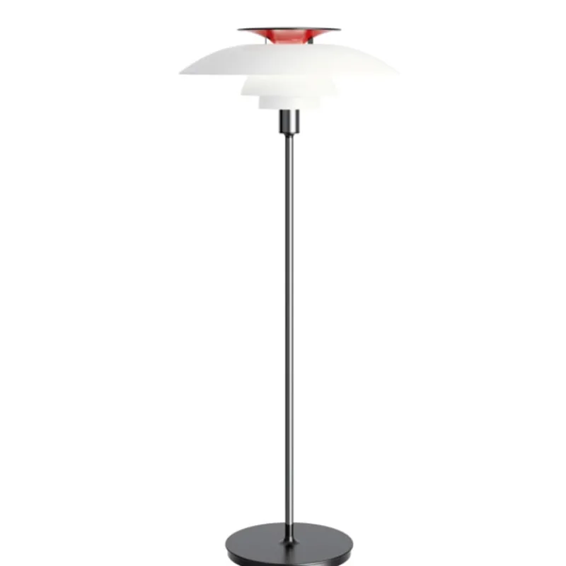 Clearance PH 80 gulvlampe on/off, hvid opal akryl/krom Standerlamper|Stue Lamper