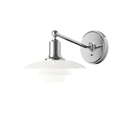 Outlet PH 2/1 væglampe m/afbryder, hvid opal Hvide Lamper|Glas Lamper