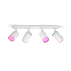 Discount Hue Fugato White and Color Ambiance 4 spots, hvid Spotlampe|Lamper Til Værksted