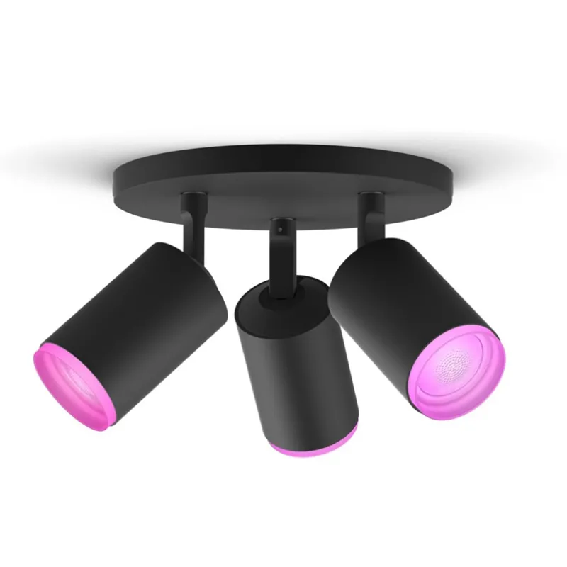 New Hue Fugato White and Color Ambiance 3 spots, sort Spotlampe|Lamper Til Værksted