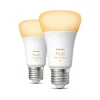 New Hue White Ambiance 9W LED E27 800lm 2 stk Pærer|Philips Hue Pærer